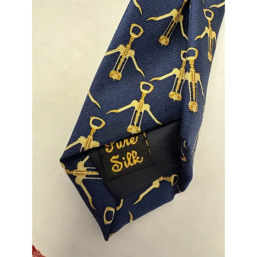 Jose Bach Pure Silk Corkscrew Wine Opener Novelty Necktie